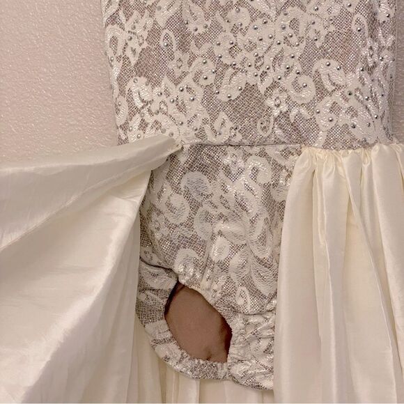 Custom solo dance costume ivory white rhinestone lyrical ballet dress XSA adult - Picture 8 of 13